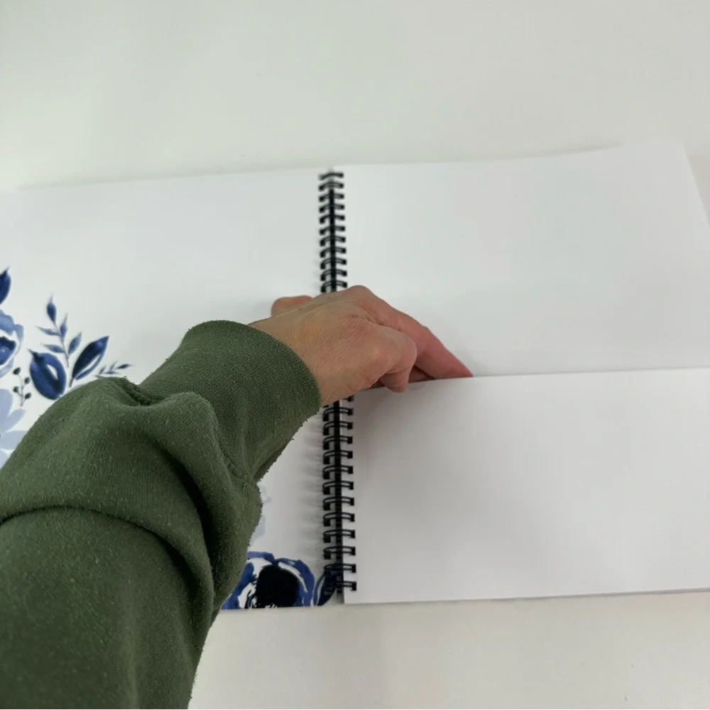 Steel Mill & Co. Blue, White Floral Spiral College Rule Hardcover Notebook